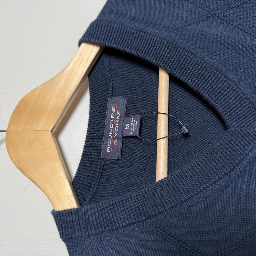 Navy Blue V-Neck Knit‎ Sweater Vest - Picture 3 of 4